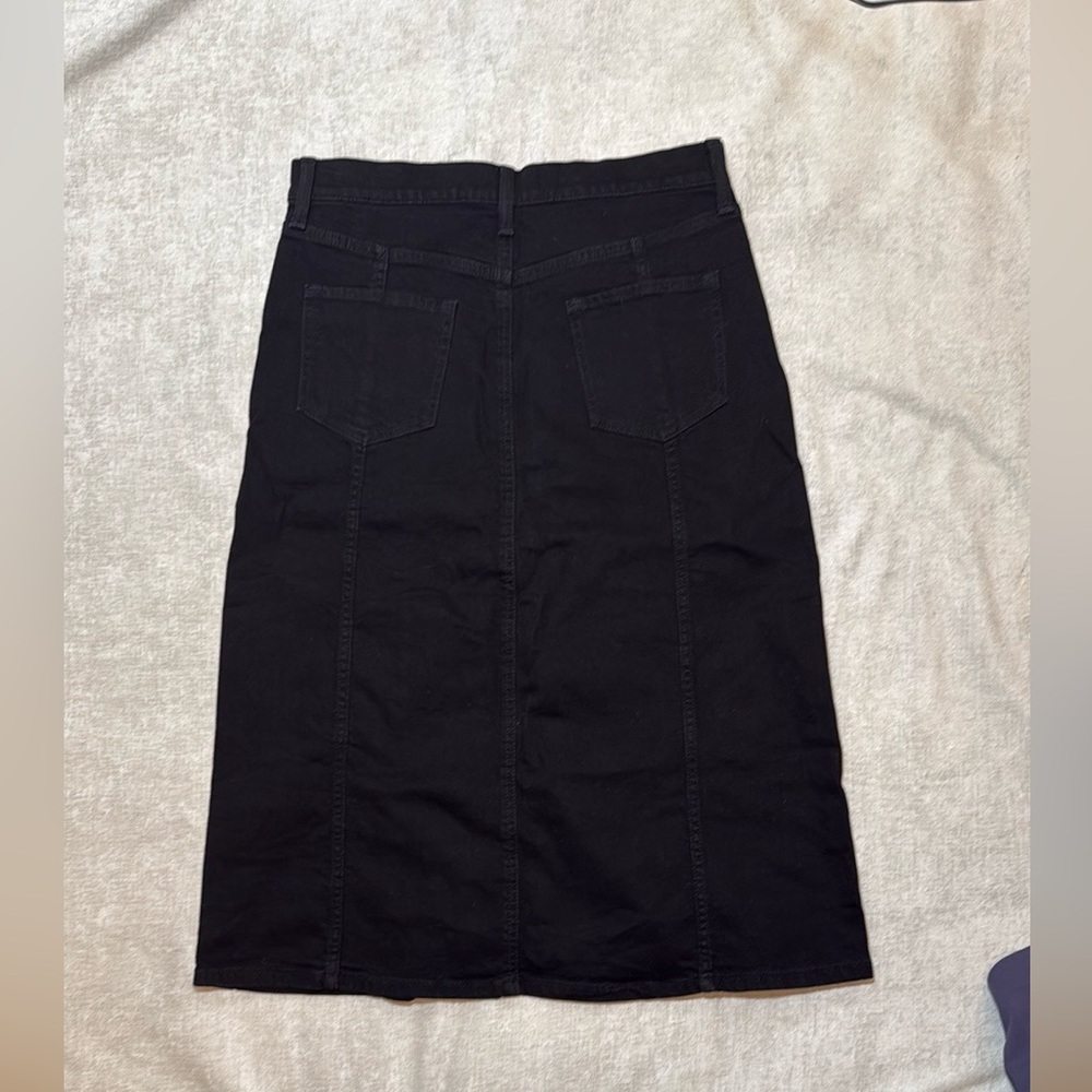Banana Republic Black Midi Button Up Pencil Skirt Sz 8 - Picture 4 of 6